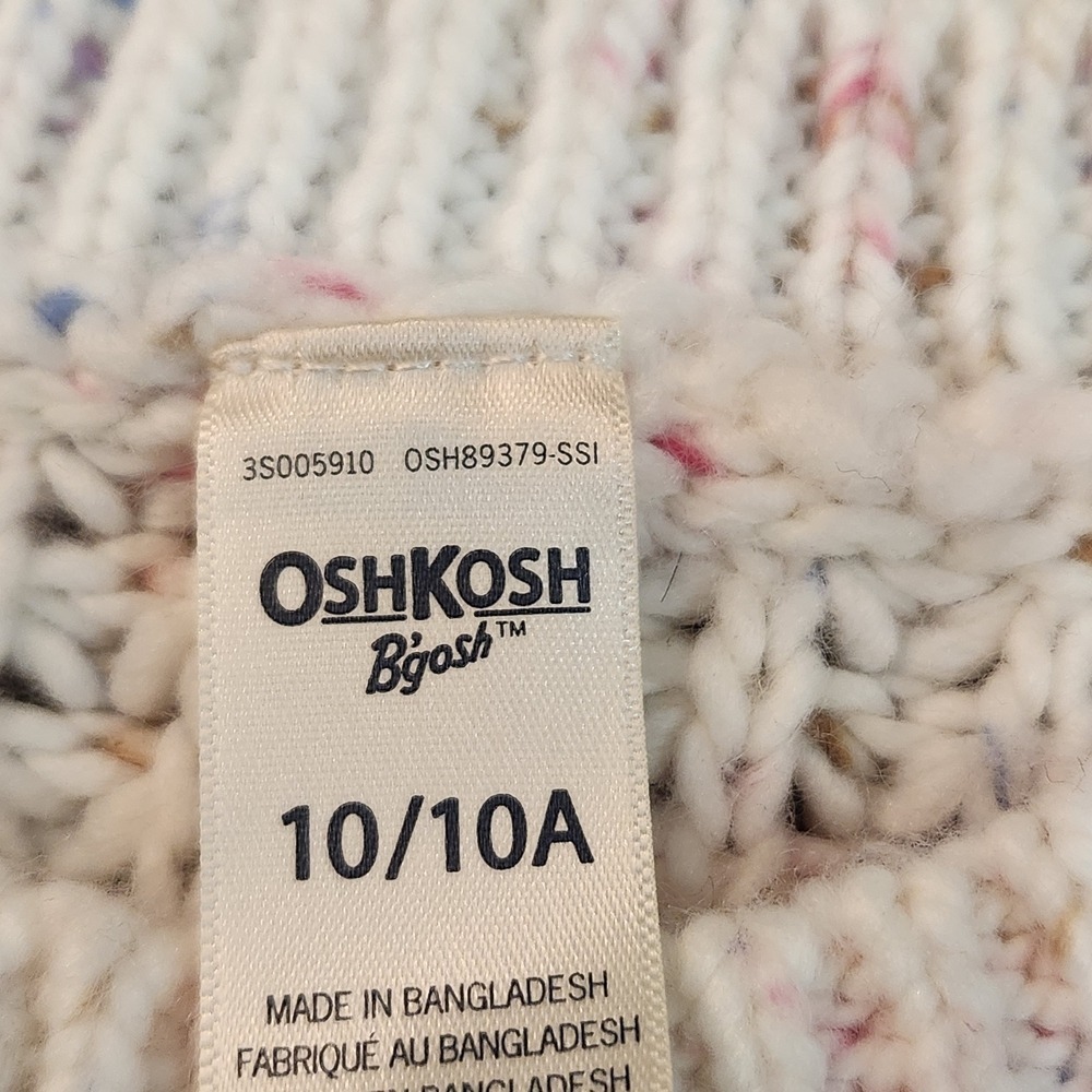 OshKosh B'gosh White Speckled Crew Neck Sweater - Picture 3 of 6